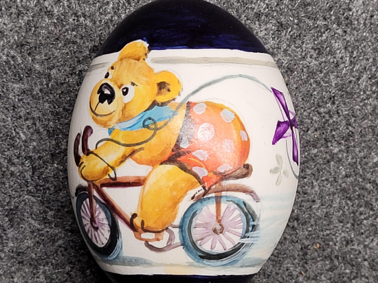 Teddy auf Fahrrad